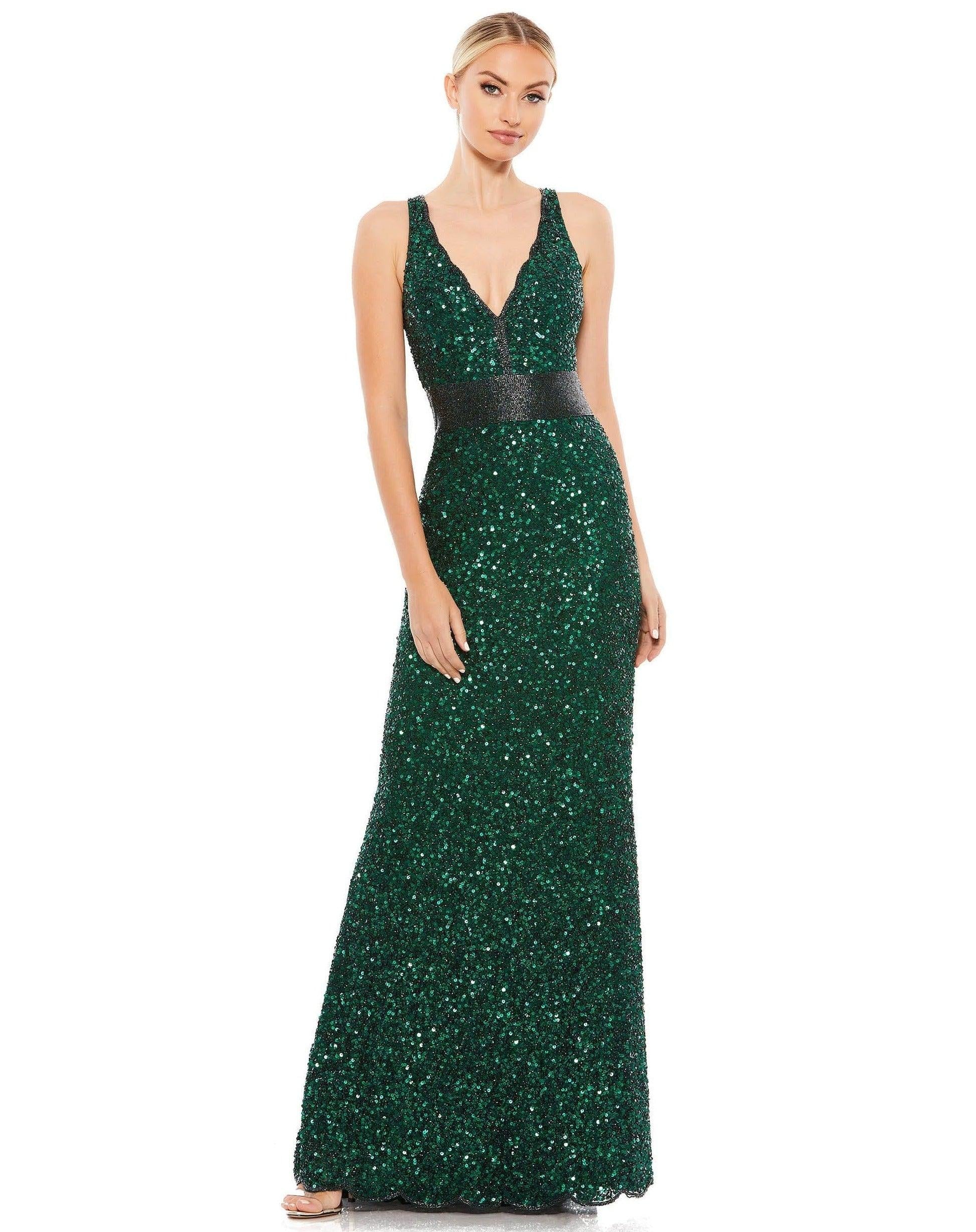 Forest Green Big Sequin Prom Dress 2022 Ball Gown Spaghetti Straps Cor –  AnnaCustomDress