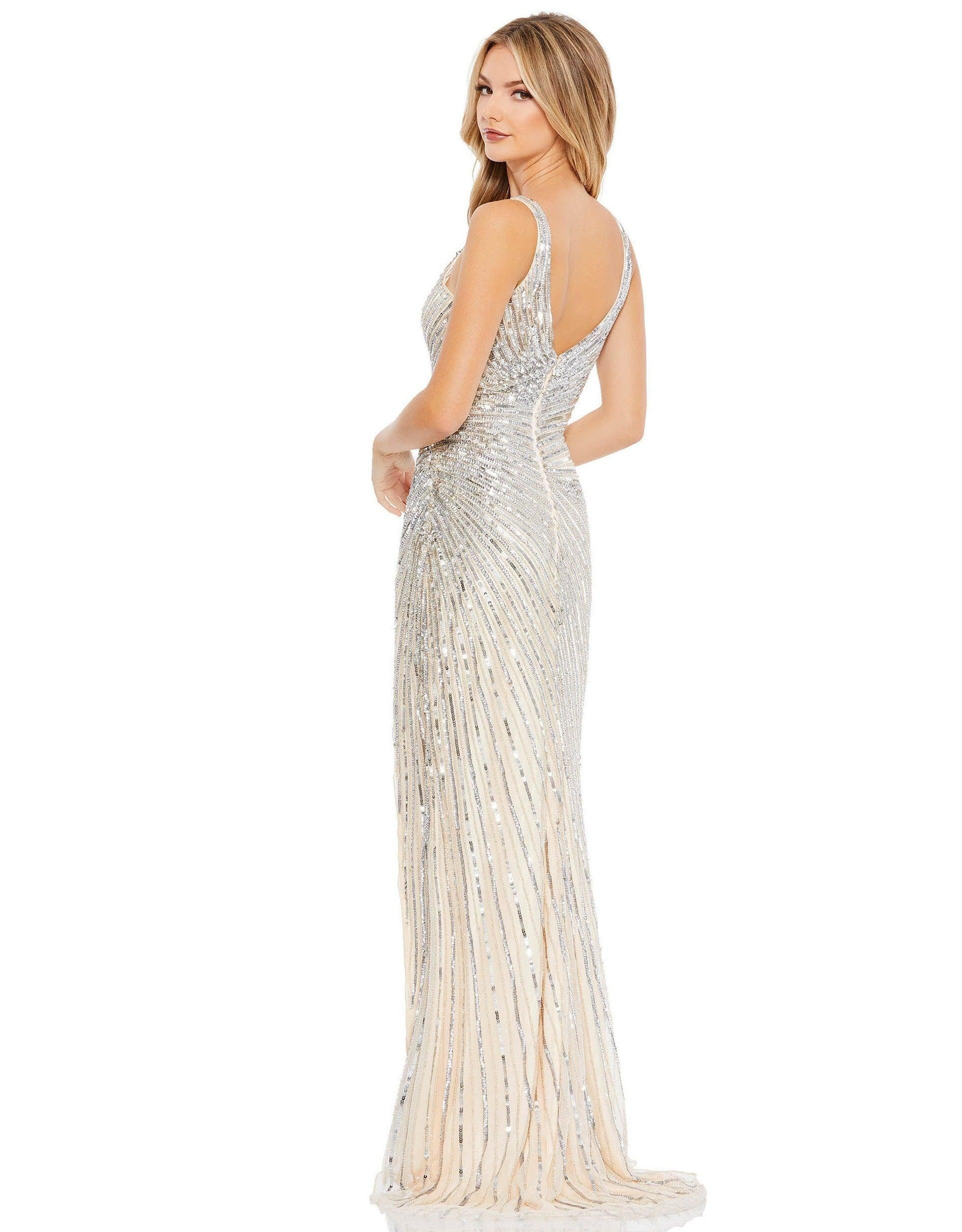 Mac Duggal 5372 Prom Long Sleeveless Evening Gown