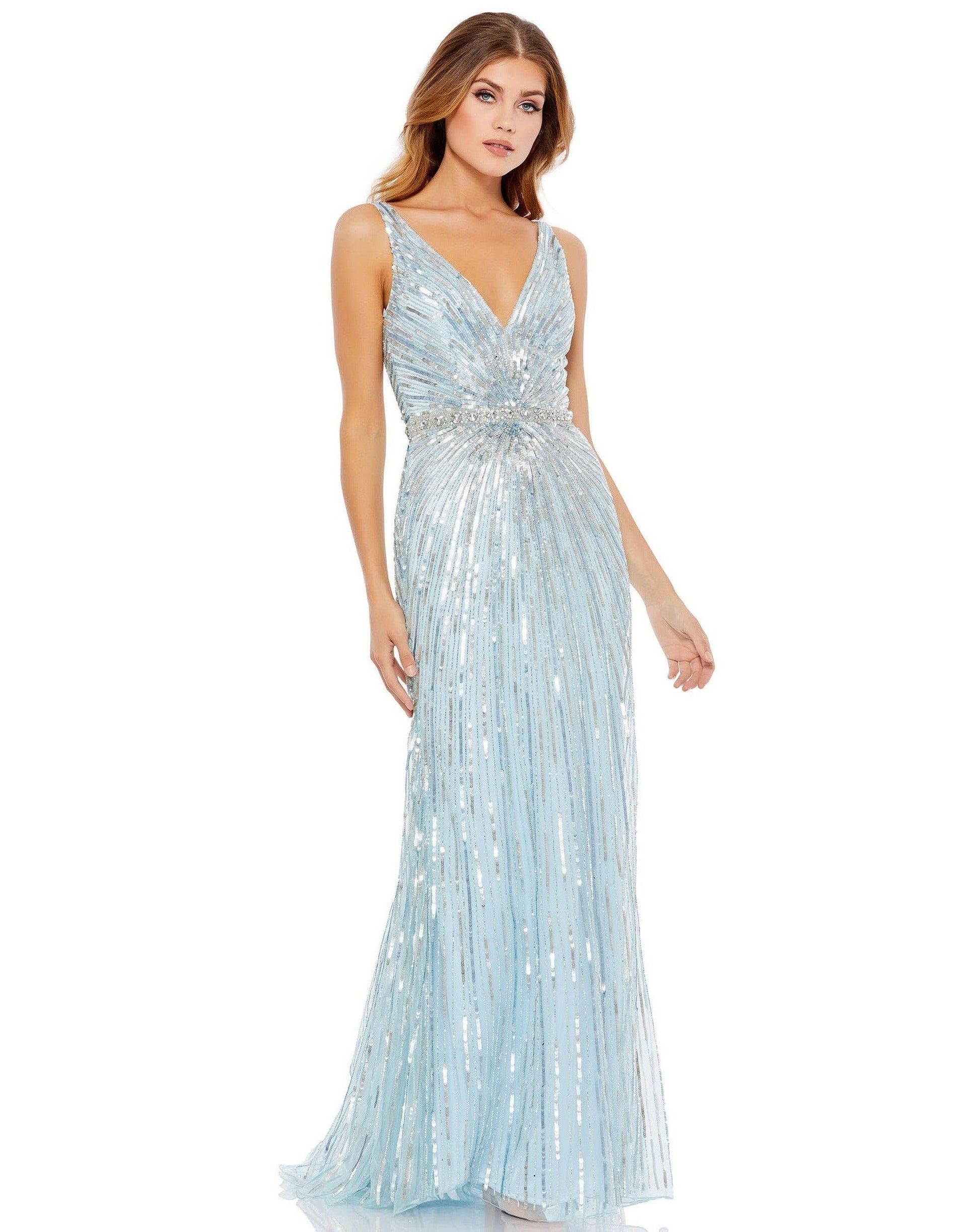 Mac Duggal 5386 Prom Long Sleeveless Formal Dress