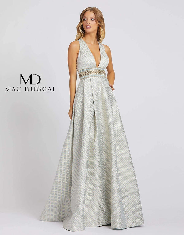 Prom Long Sleeveless Metallic Gown Metallic Fabric Mac Duggal 26107