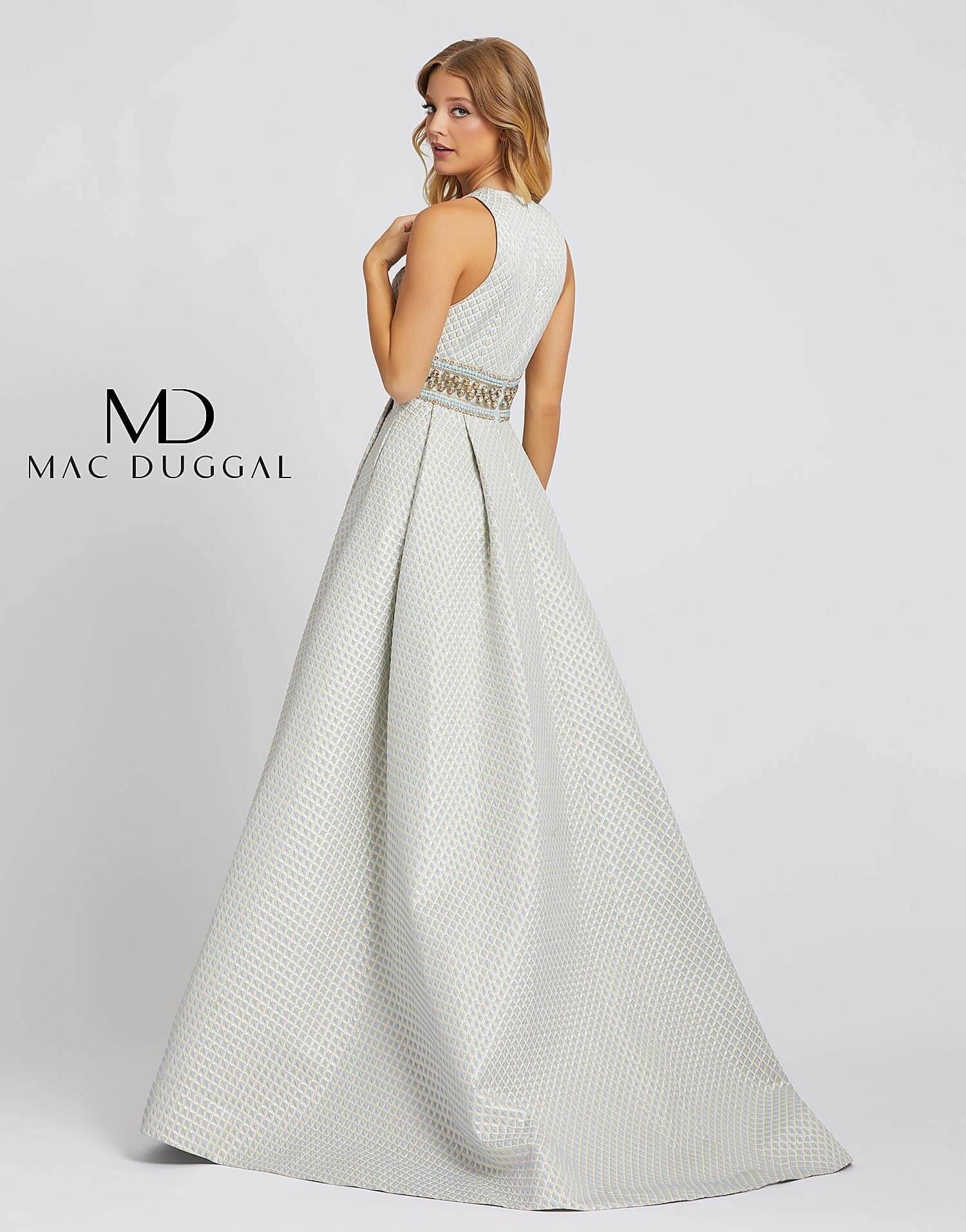Mac Duggal Prom Long Sleeveless Metallic Gown 26107A - The Dress Outlet