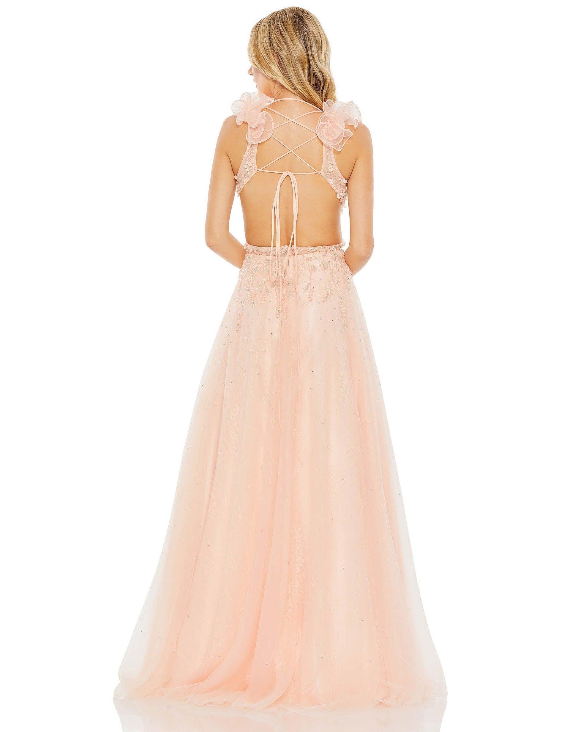 Mac Duggal 11269 Prom Long Sleeveless Ruffle Dress