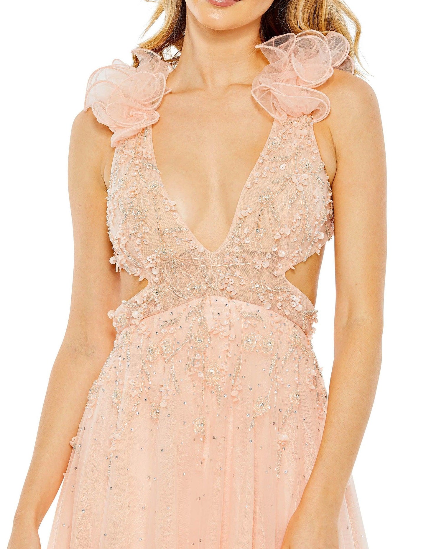 Mac Duggal Prom Long Sleeveless Ruffle Dress 11269 - The Dress Outlet