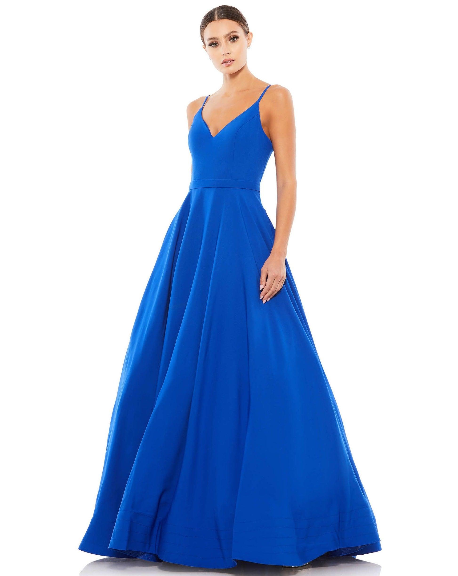 Mac Duggal 48855 Prom Long Spaghetti Strap Ball Gown
