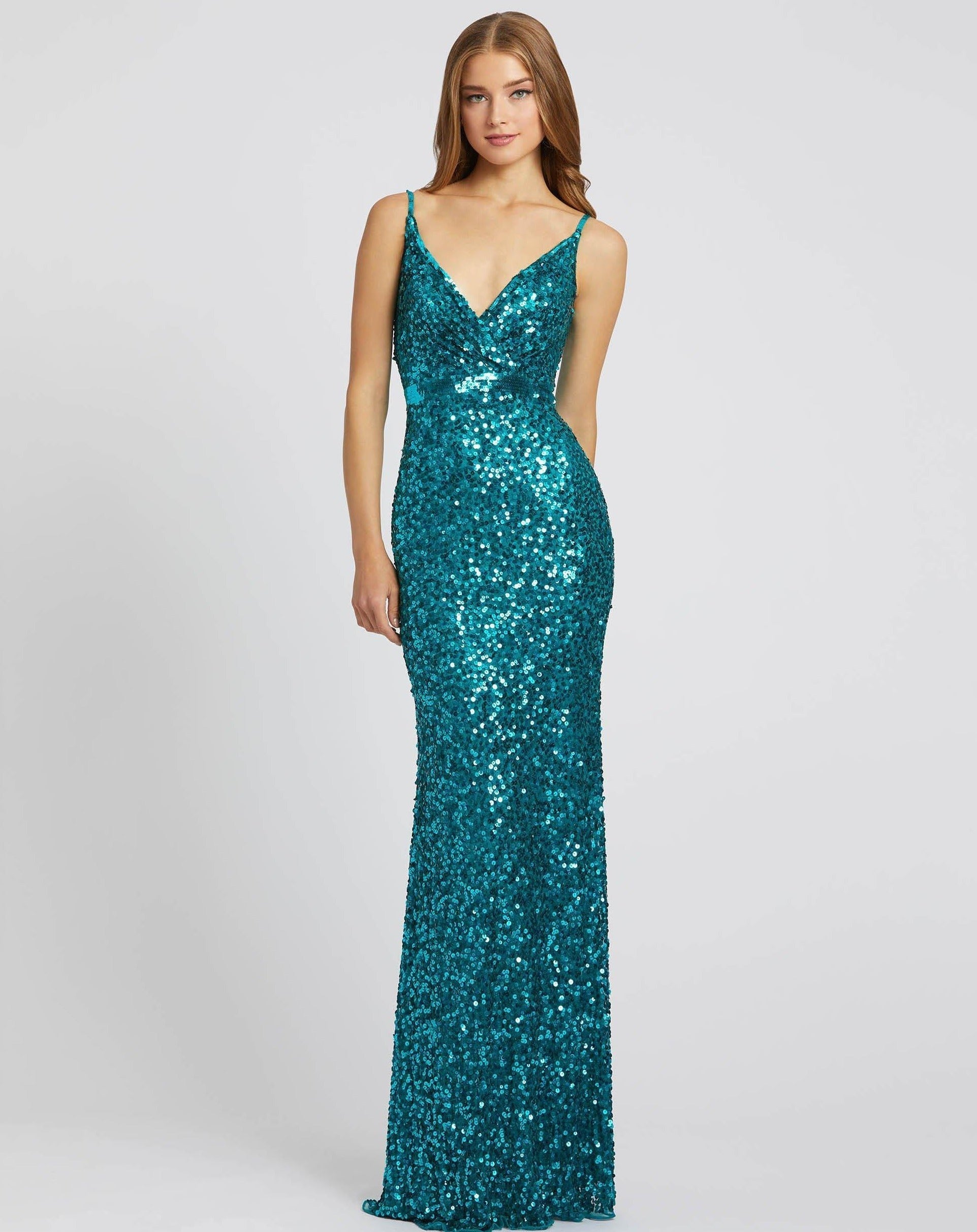 Mac Duggal Prom Long Spaghetti Strap Dress 5055 - The Dress Outlet