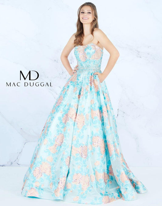 Mac Duggal Prom Long Strapless Ball Gown 66885M - The Dress Outlet
