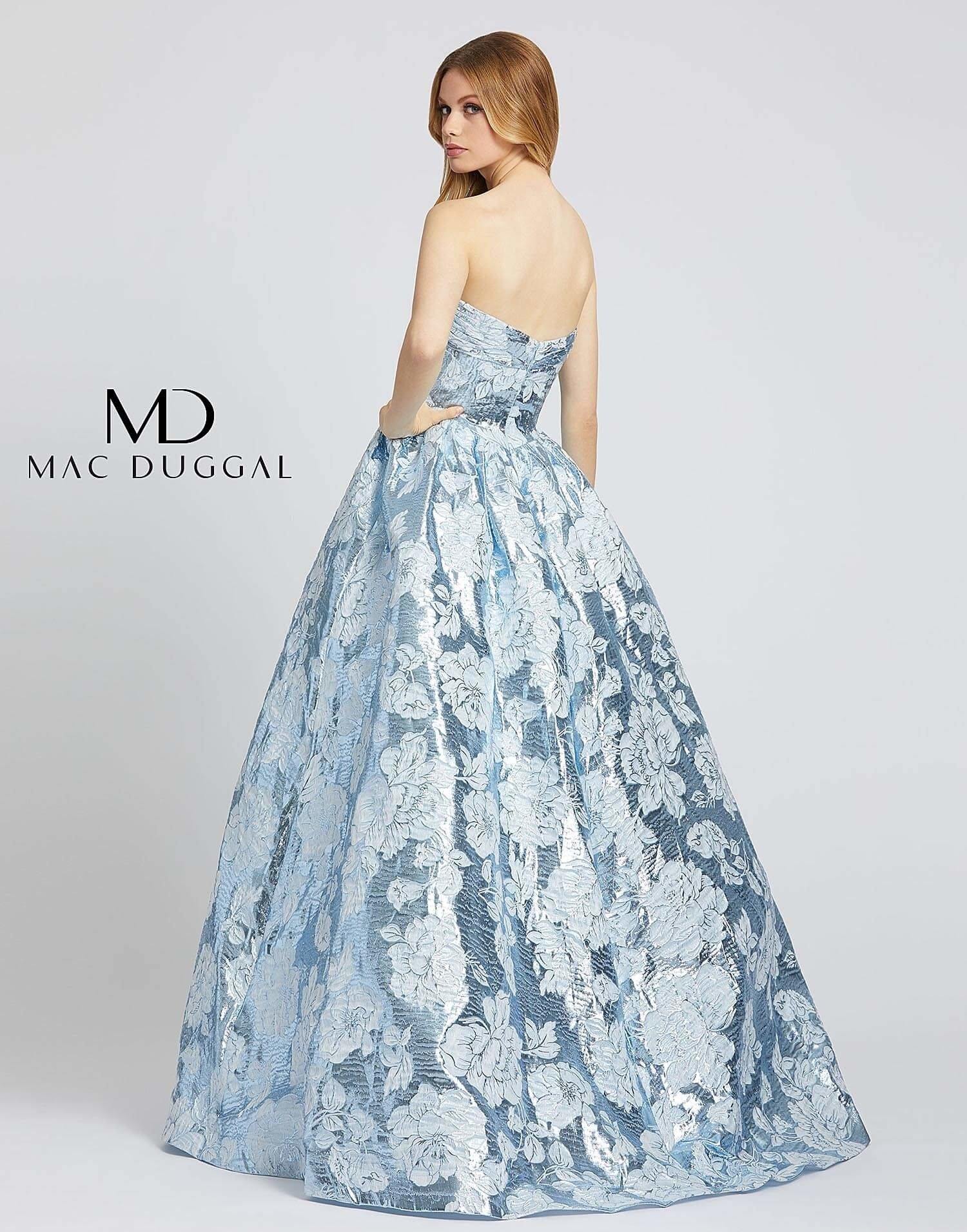 Mac Duggal 66947 Prom Long Strapless Floral Ballgown