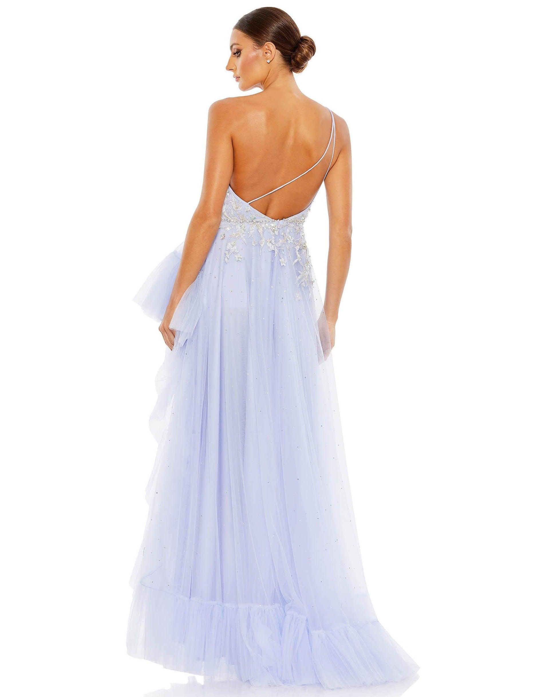Mac Duggal 11265 Prom One Shoulder High Low Dress