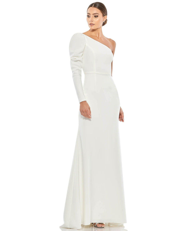 Prom One Shoulder Puff Sleeve Gown One Shoulder Puff Sleeves Mac Duggal 26592