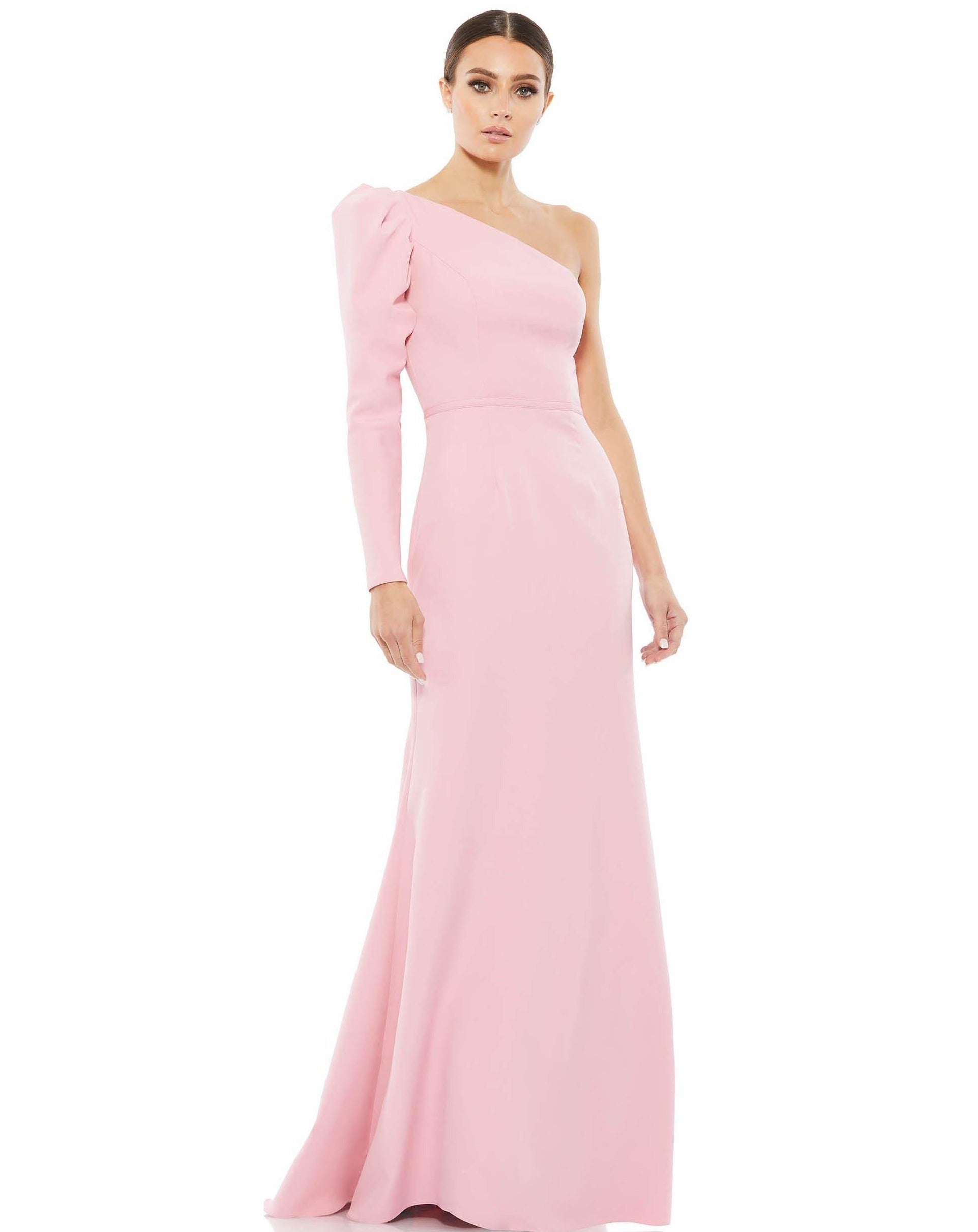 Mac Duggal 26592 Prom One Shoulder Puff Sleeve Gown | The Dress Outlet Mac Duggal 26592 Prom One Shoulder Puff Sleeve Gown | The Dress Outlet
