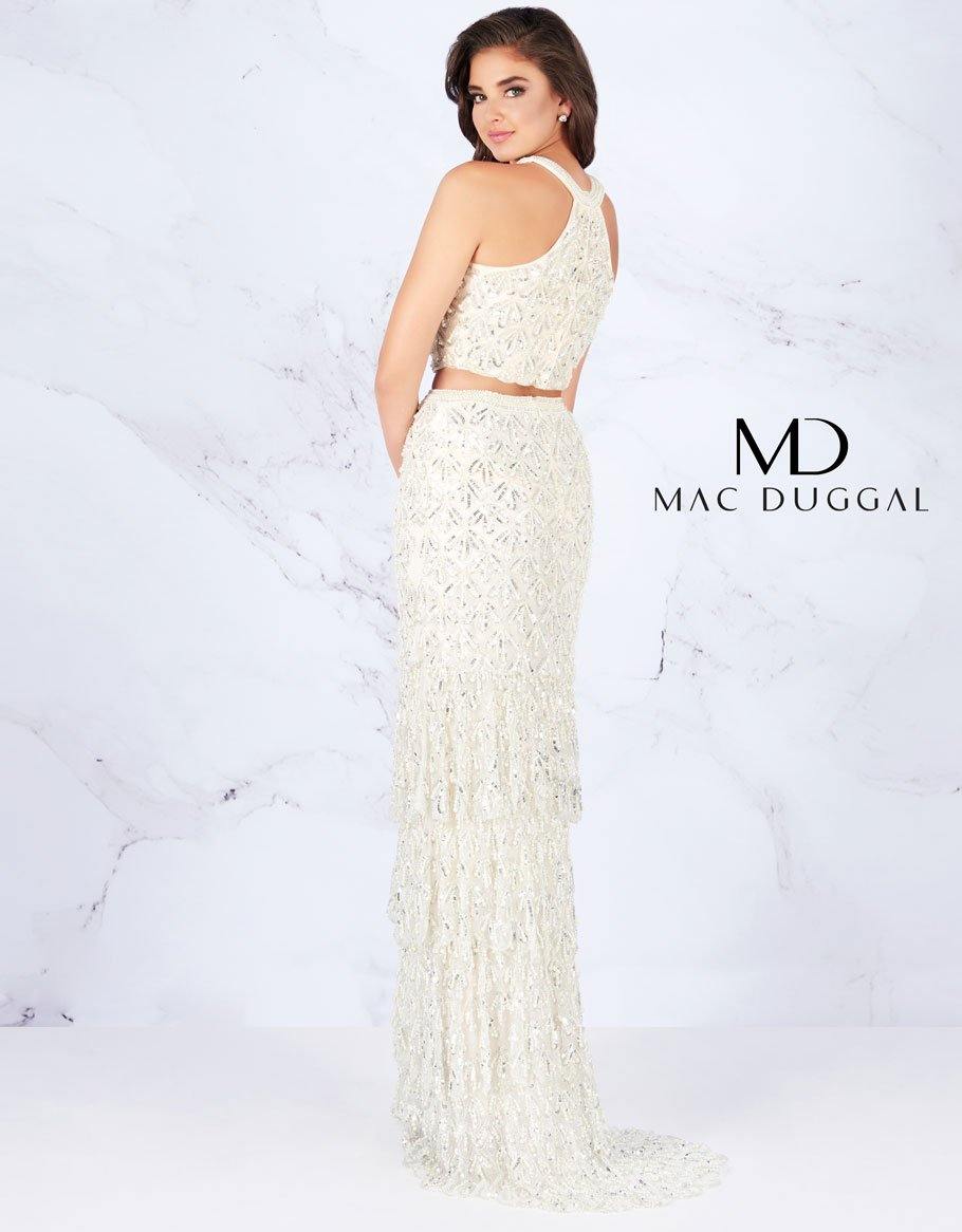Mac Duggal 4617 Prom Two Piece Halter Ruffle Dress
