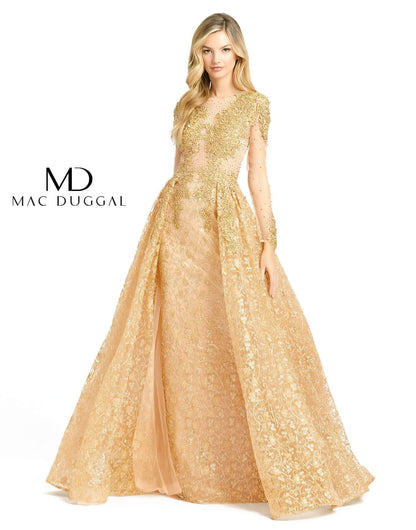 Formal Dress Long Sleeve Formal Evening Dress Gold