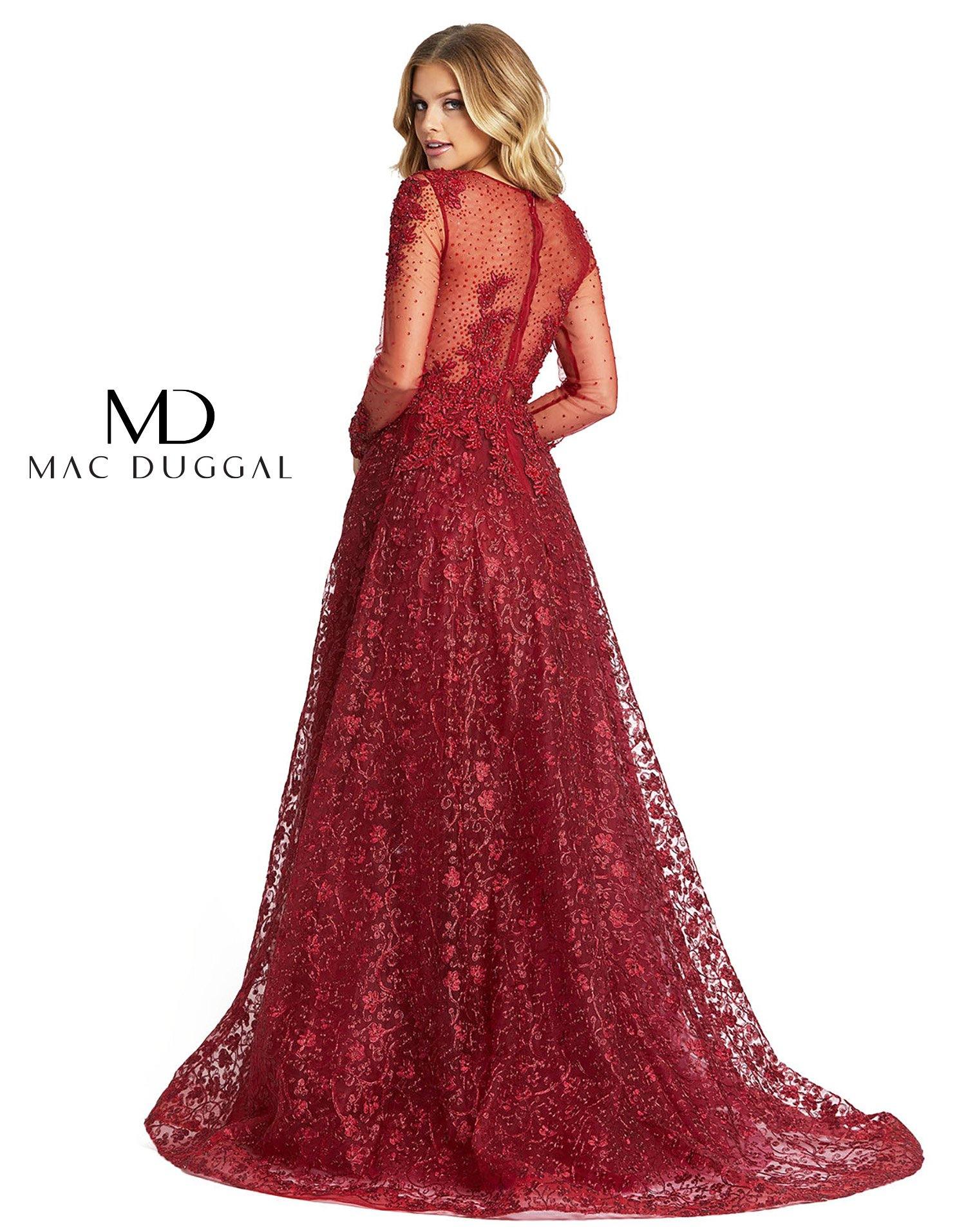 Formal Dress Long Sleeve Formal Evening Dress Burgundy