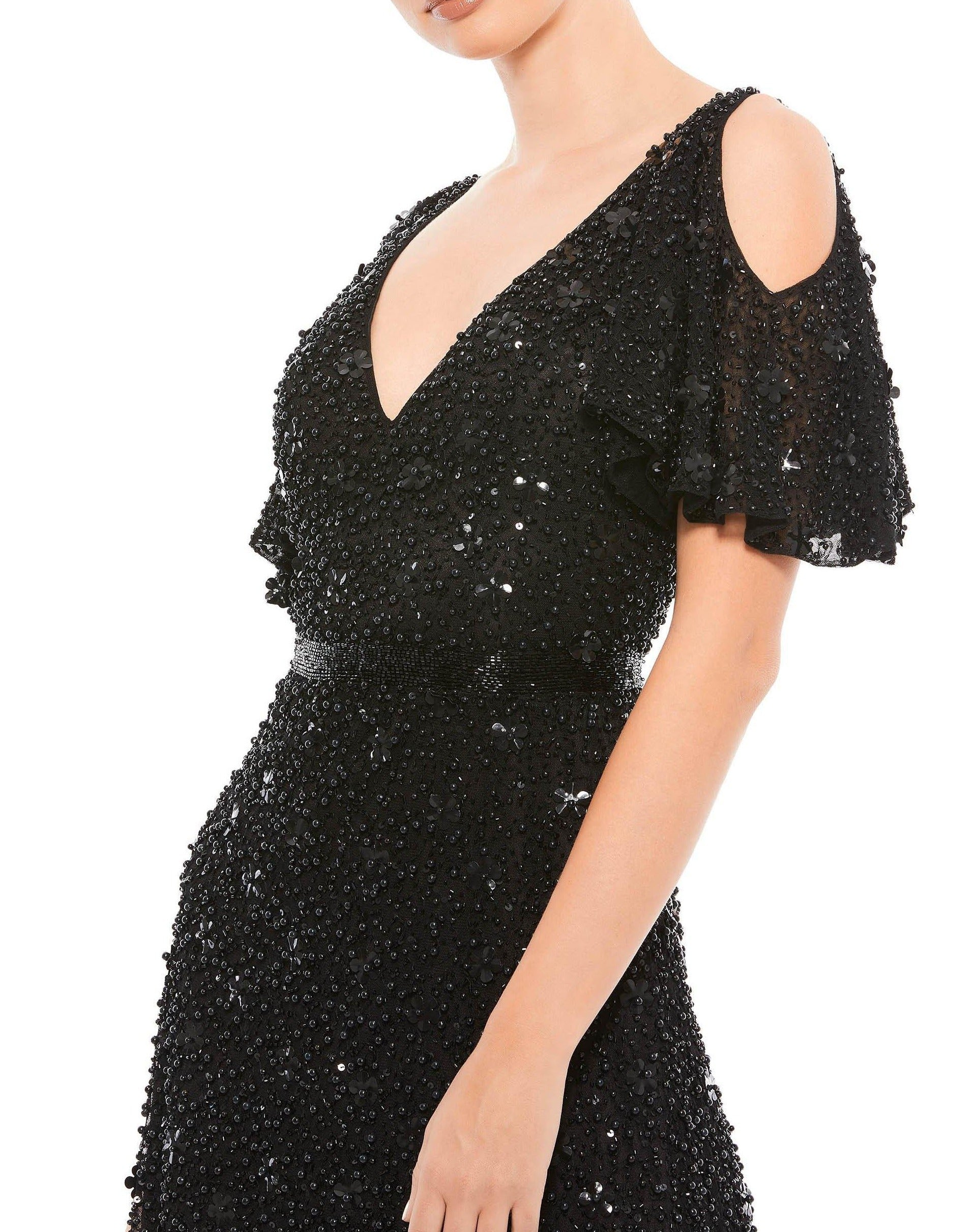 Mac Duggal 4988 Short Beaded Cocktail Dress