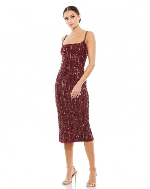 Short Cocktail Beaded Sheath Dress Beaded Sheath Silhouette Mac Duggal 10770