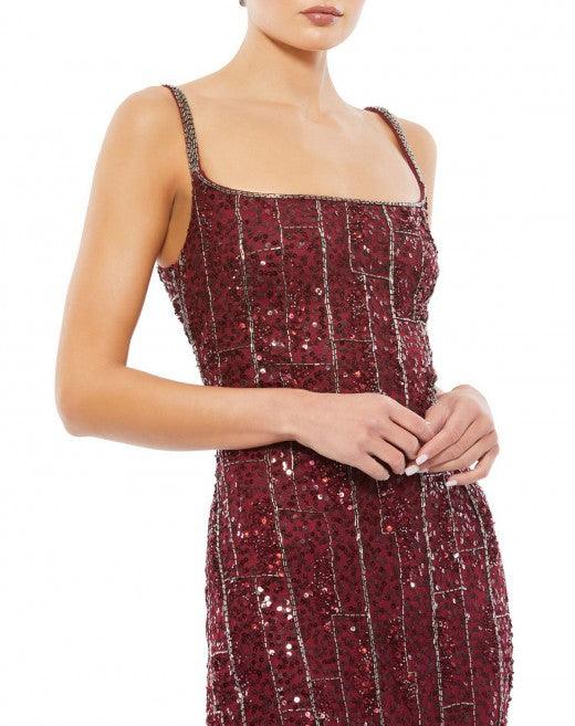 Mac Duggal 10770 Short Cocktail Beaded Sheath Dress