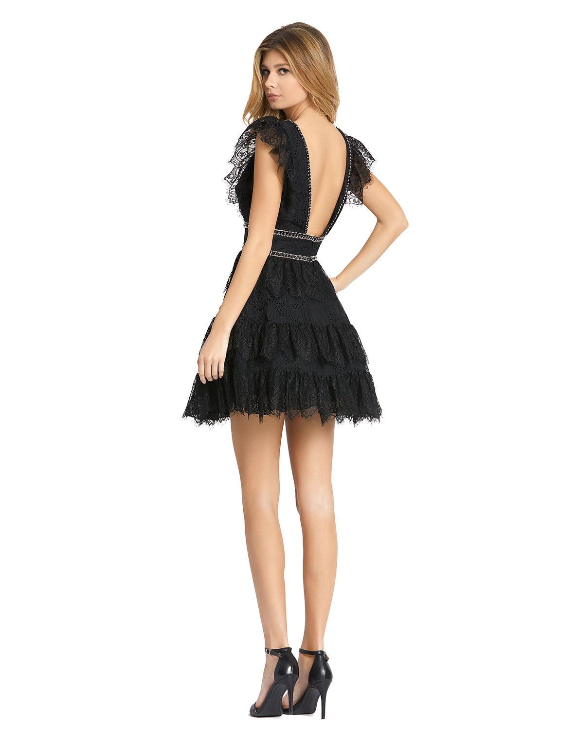 Mac Duggal 41013 Short Cocktail Lace Dress