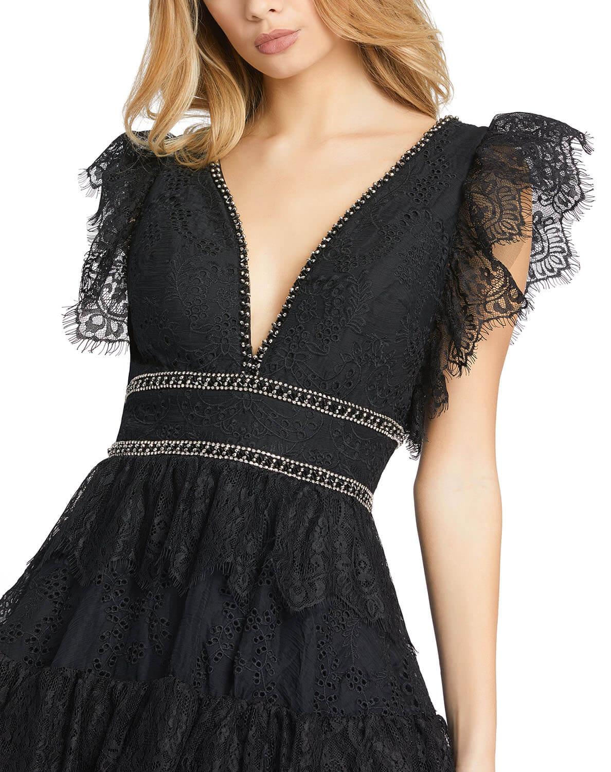 Mac Duggal 41013 Short Cocktail Lace Dress