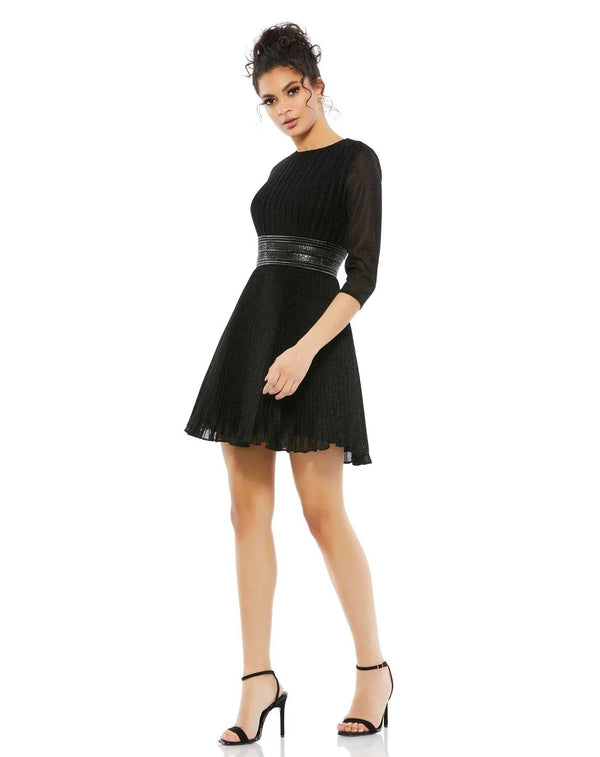 Short Cocktail Pleated Mini Dress Pleated Detail Mac Duggal 30749