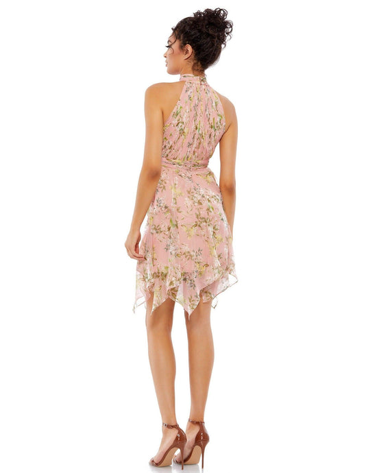 Pink/Multi Mac Duggal 55436 Short Floral Print Cocktail Dress for $258.0 – The Dress Outlet