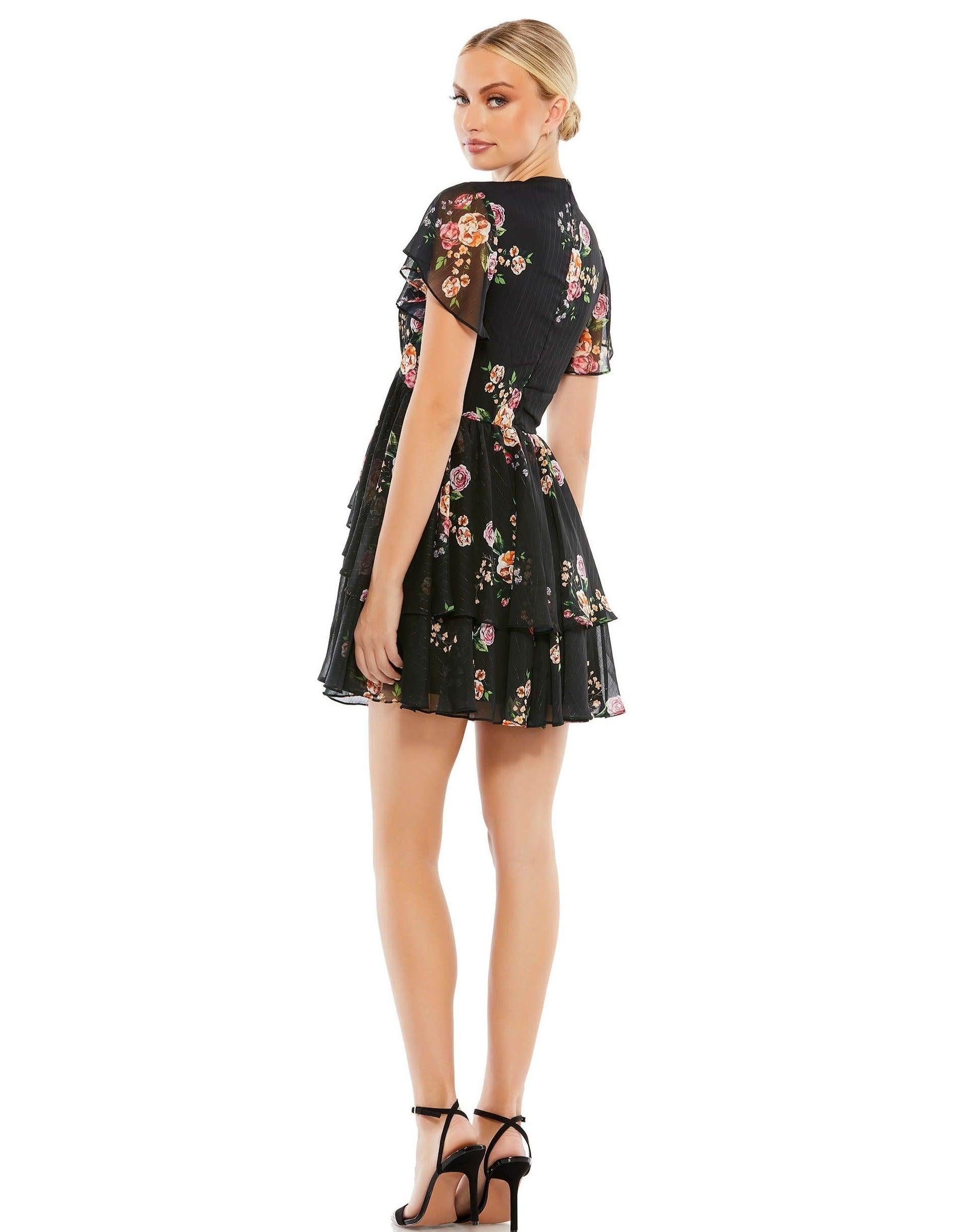 Mac Duggal 55673 Short Floral Print Cocktail Dress