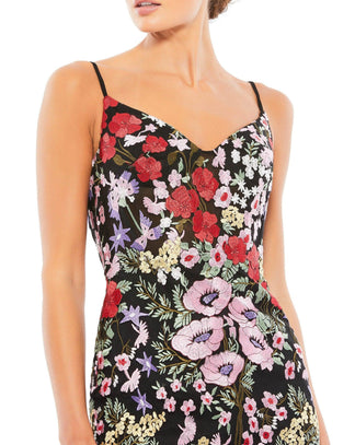 Black Multi Mac Duggal 67459 Short Floral Print Cocktail Dress for $358 ...