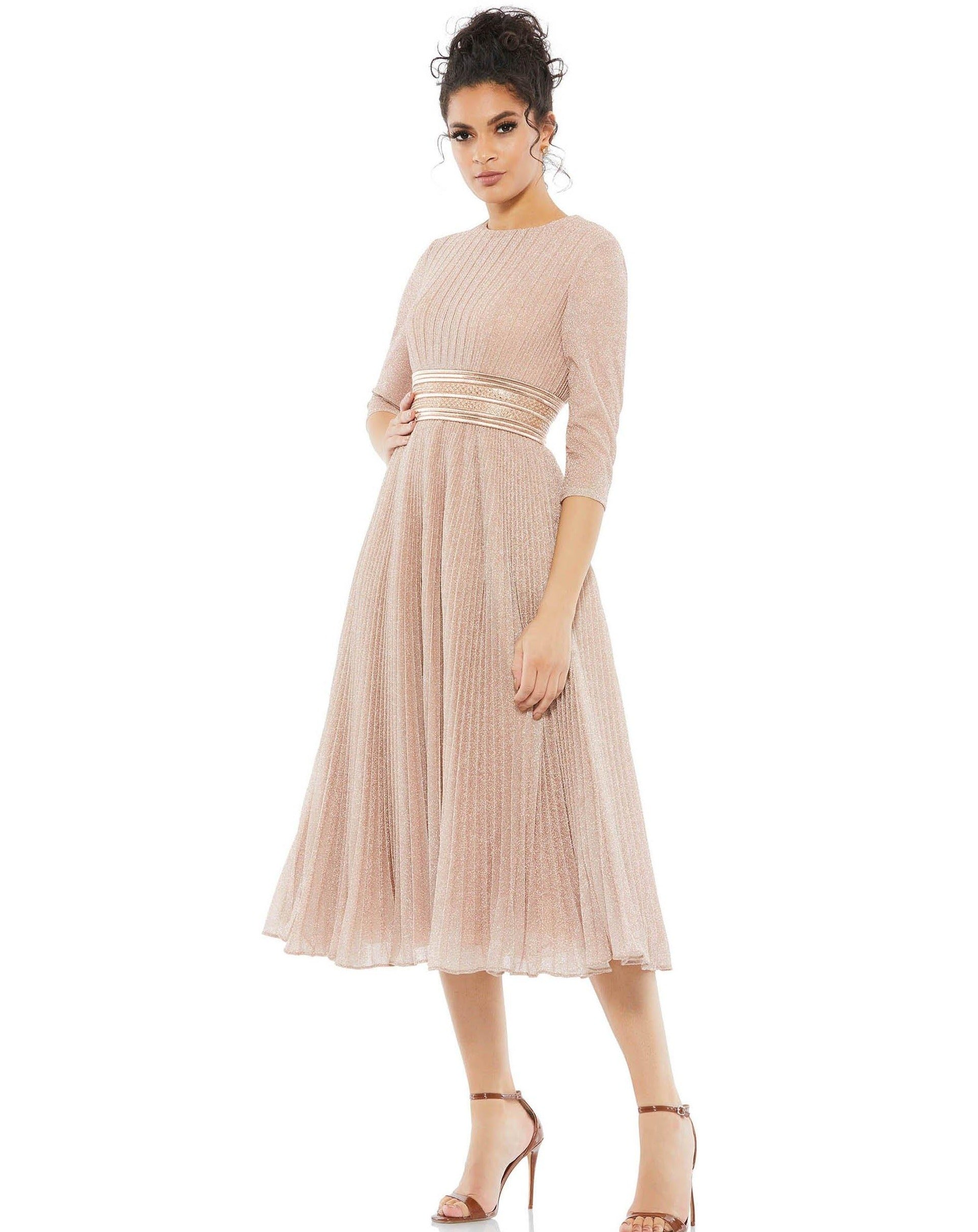 大人気【Mac Duggal】ラインストーンネックライン シースドレス mac-duggal-short-long-sleeve-
