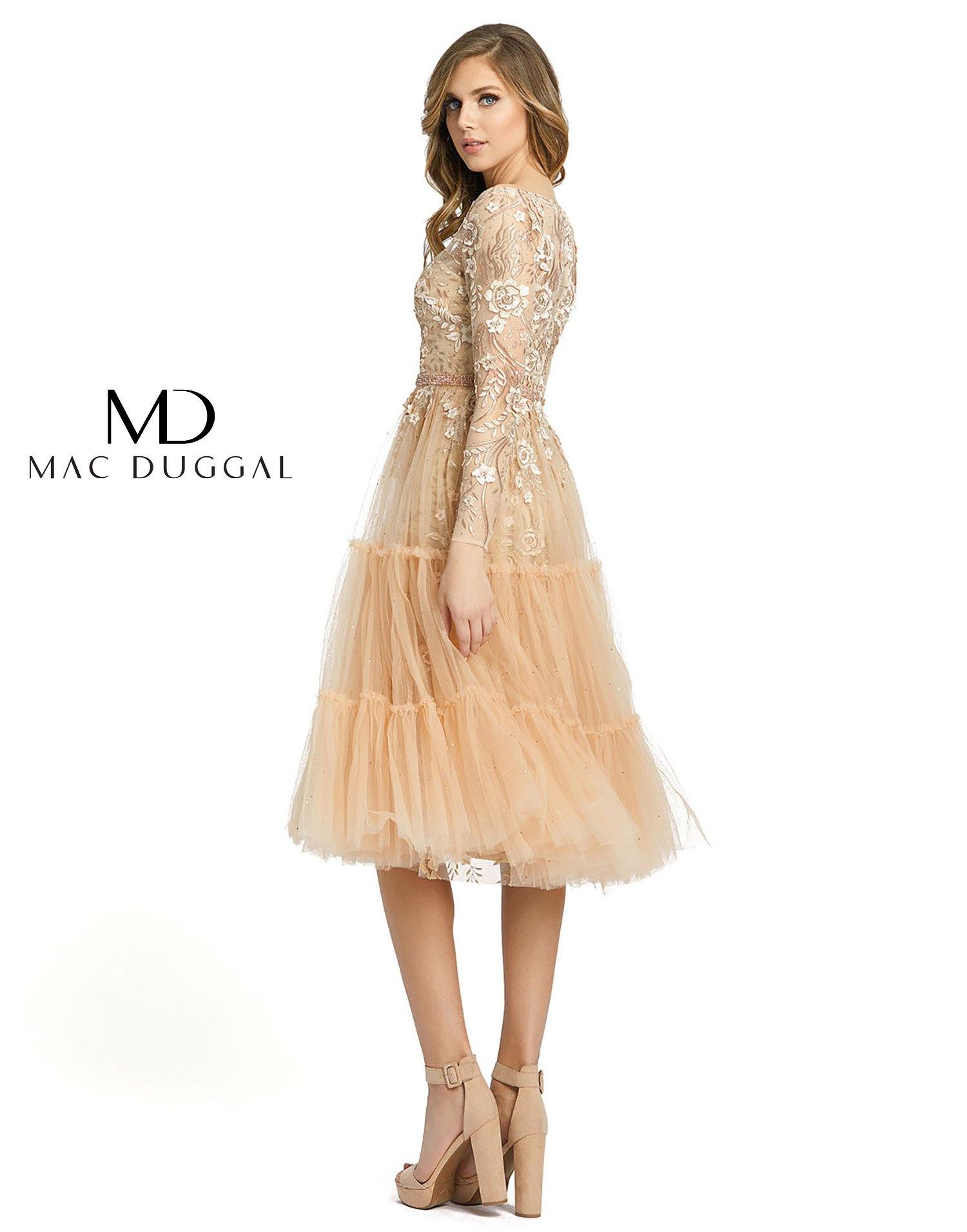 Mac Duggal Short Long Sleeve Cocktail Dress 67547 - The Dress Outlet