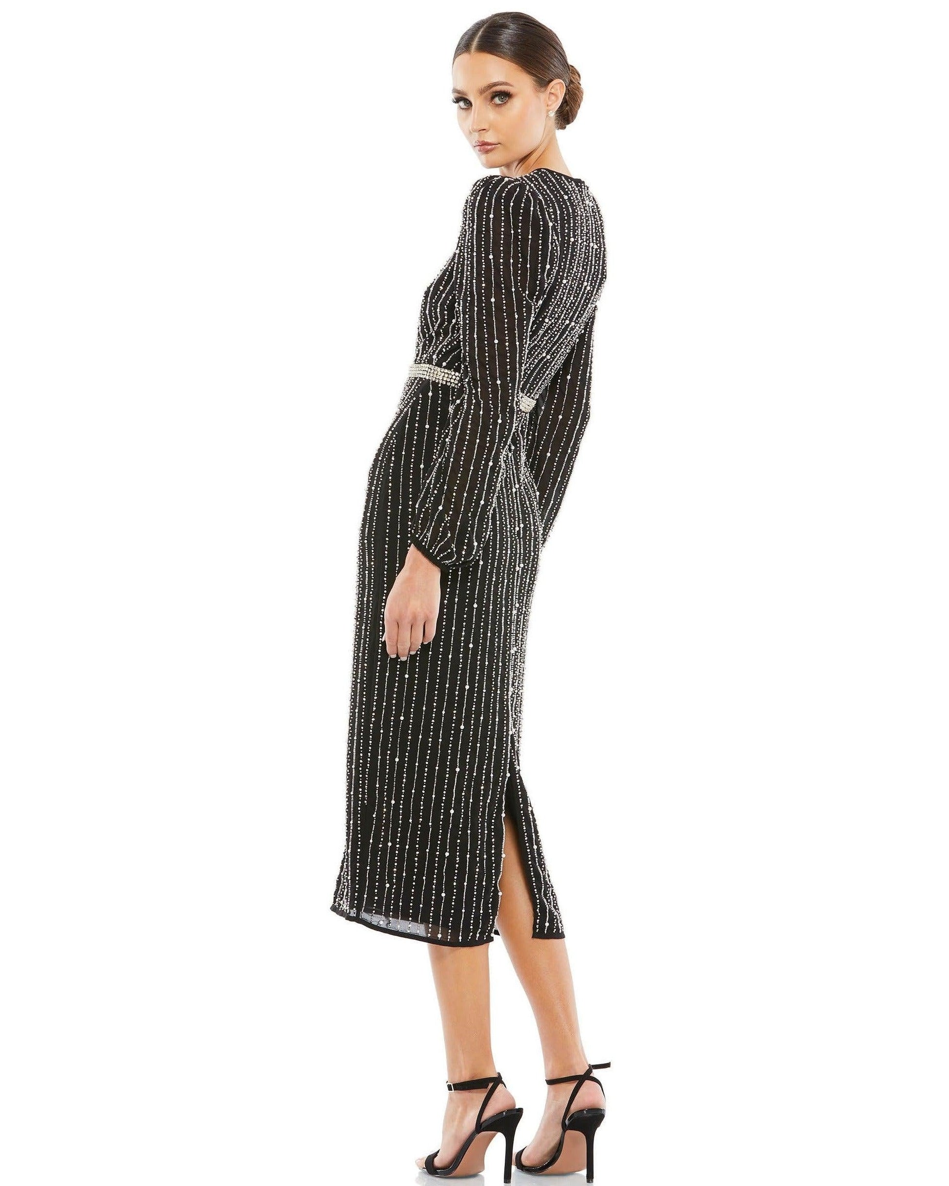 Mac Duggal 93622 Short Cocktail Long Sleeve Dress