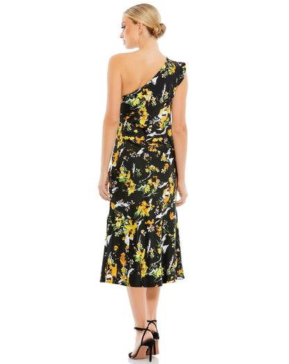 Mac Duggal Short One Shoulder Floral Dress 55630 - The Dress Outlet