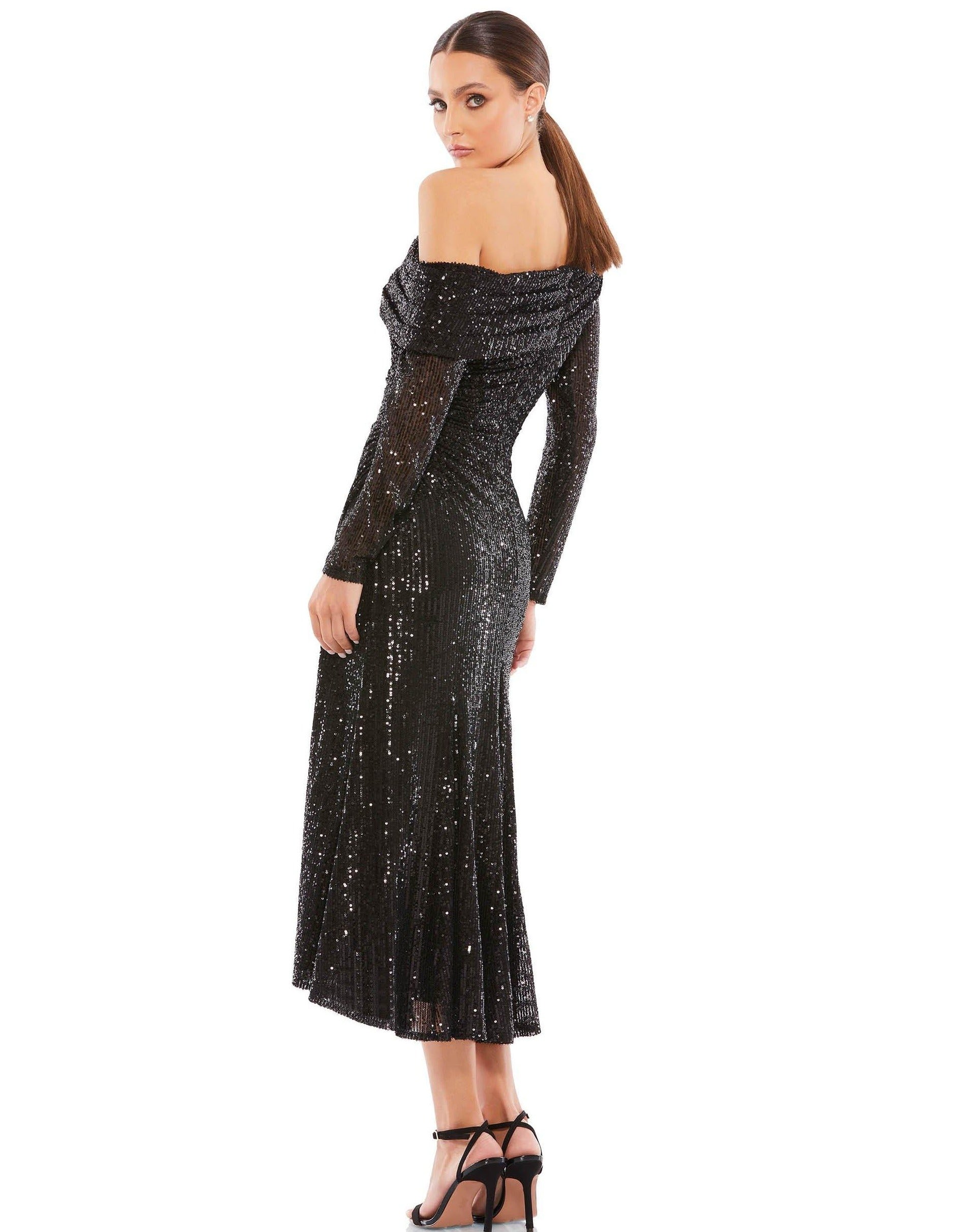 Mac Duggal 26551 Short One Shoulder Sequins Dress