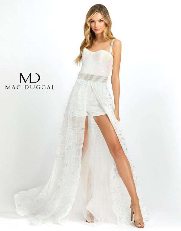 Short Sequined A Line Romper Sequined Detail Mac Duggal 66858