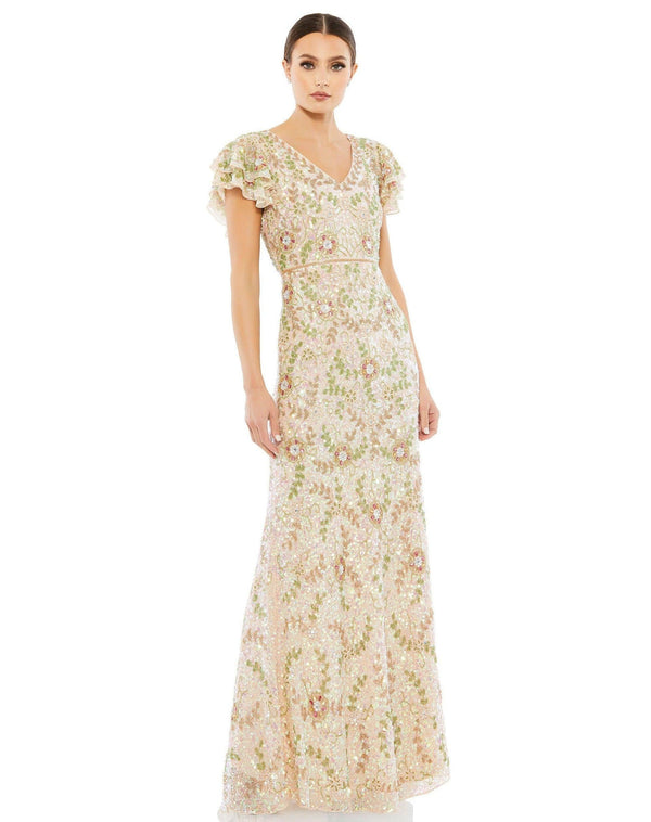 Short Sleeve Formal Long Dress Short Sleeves Mac Duggal 10772