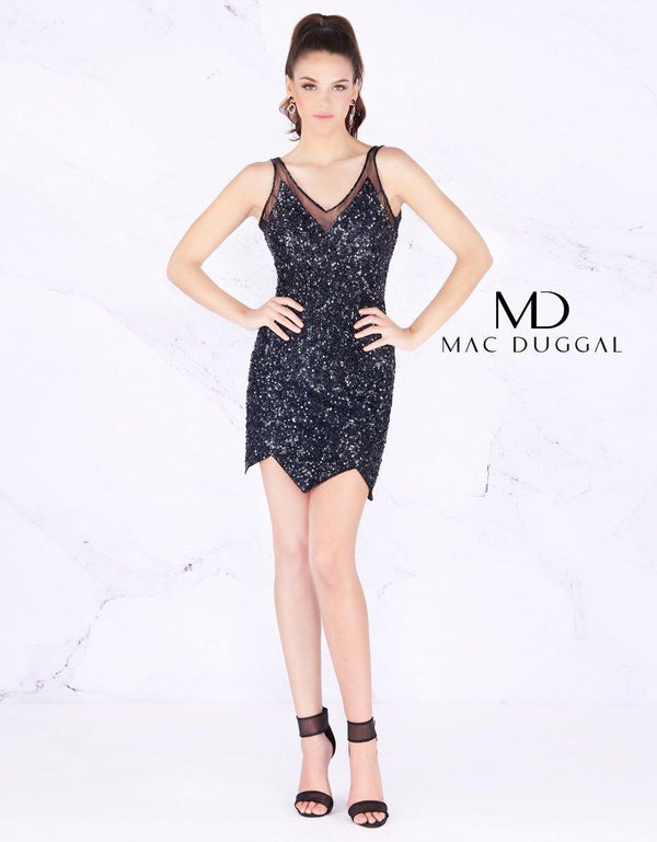 Short Sleeveless Cocktail Dress Sleeveless Detail Mac Duggal 4085