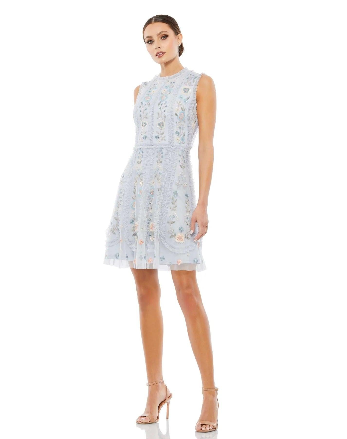 Cocktail Dresses Short Sleeveless Cocktail Dress Powder Blue