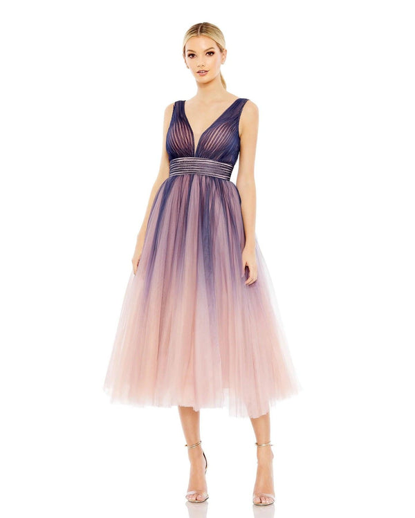 Short Sleeveless Ombre Dress Sleeveless Ombre Detail Mac Duggal 20403