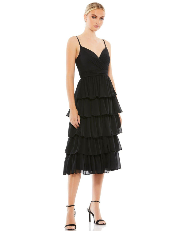 Short Spaghetti Strap Chiffon Dress Spaghetti Straps Mac Duggal 55437