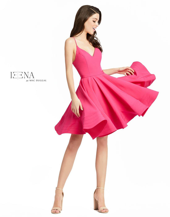 Hot Pink Mac Duggal 48775 Short Spaghetti Strap Cocktail Dress for $119.0 – The Dress Outlet