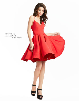 Hot Pink Mac Duggal 48775 Short Spaghetti Strap Cocktail Dress for $238.0 – The Dress Outlet