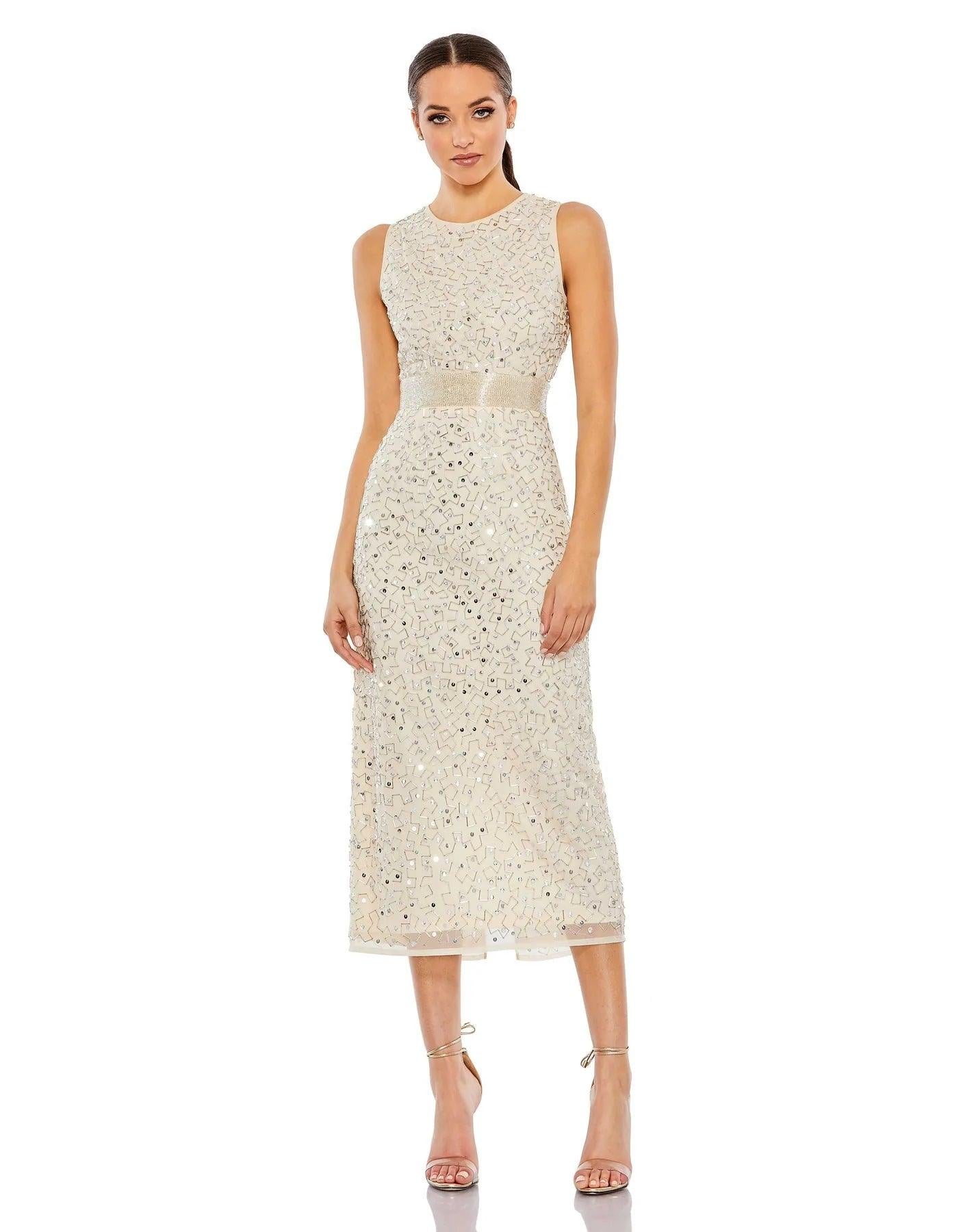 Mac Duggal 93758 Sleeveless Midi Length Dress