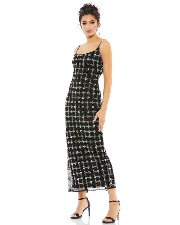 Sleeveless Tea Length Dress Sleeveless Detail Mac Duggal 10778