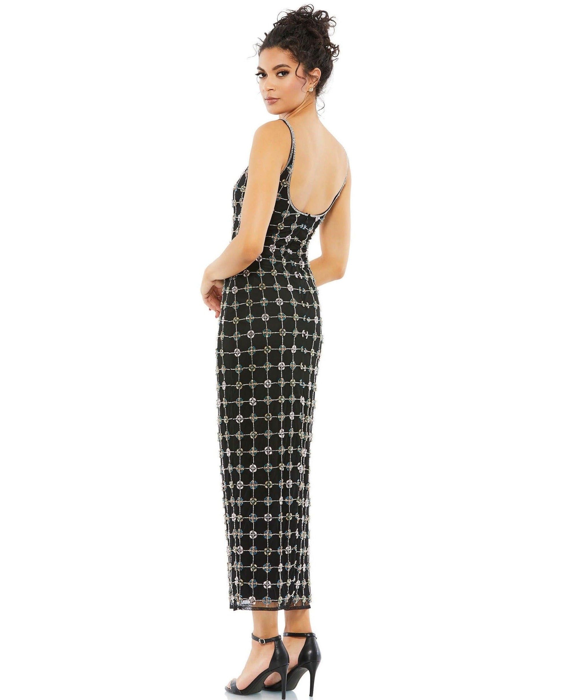 Mac Duggal 10778 Sleeveless Tea Length Dress
