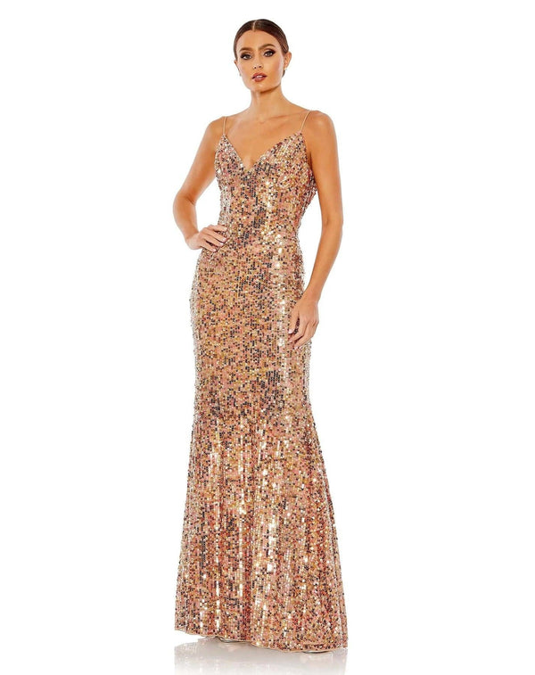Spaghetti Strap Long Dazzling Prom Dress Spaghetti Straps Mac Duggal 10929