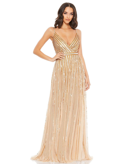 Mac Duggal Spaghetti Strap Long Formal Dress 93801 - The Dress Outlet