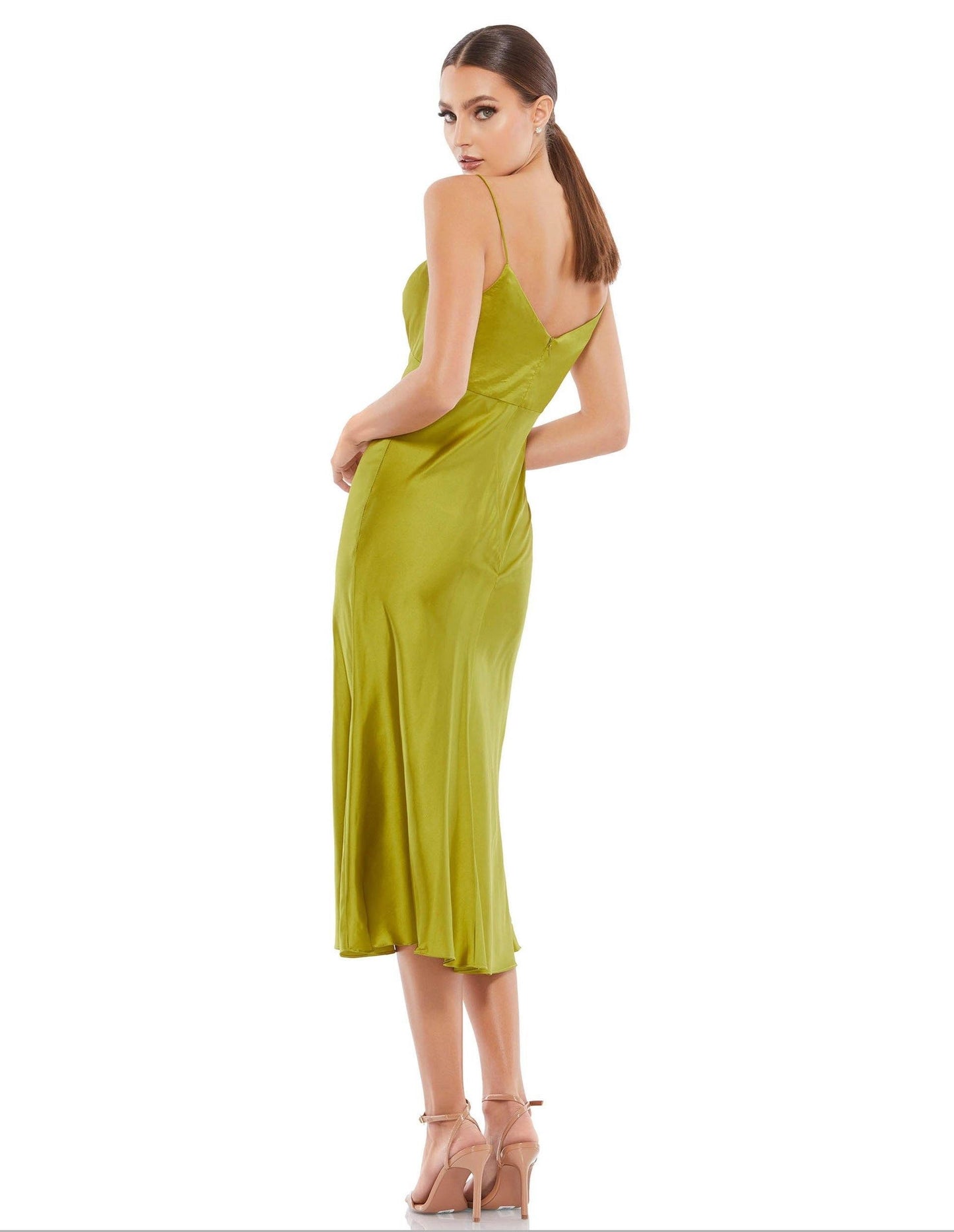 Mac Duggal Tea Length Spaghetti Strap Dress49509 - The Dress Outlet