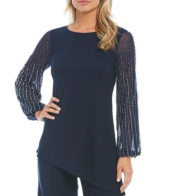 Marina Beaded Long Sleeve 2 Piece Formal Pant Set