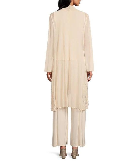 Marina Formal Two Piece Beaded Jacket Jumpsuit Set