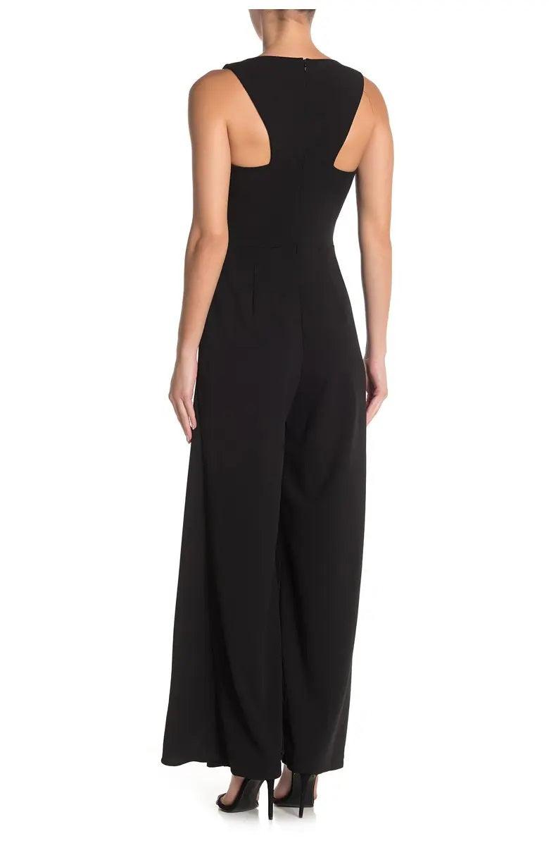 Marina Long Formal Sleeveless Ruffled Jumpsuit