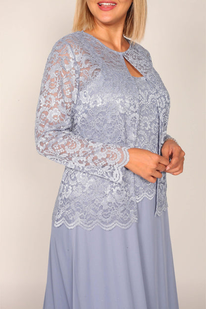 Marina Long Mother of the Bride Jacket Dress - The Dress Outlet