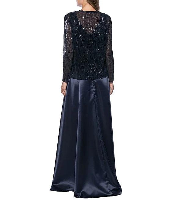 Marina Long Sleeve Formal Two Piece Jacket Dress - The Dress Outlet